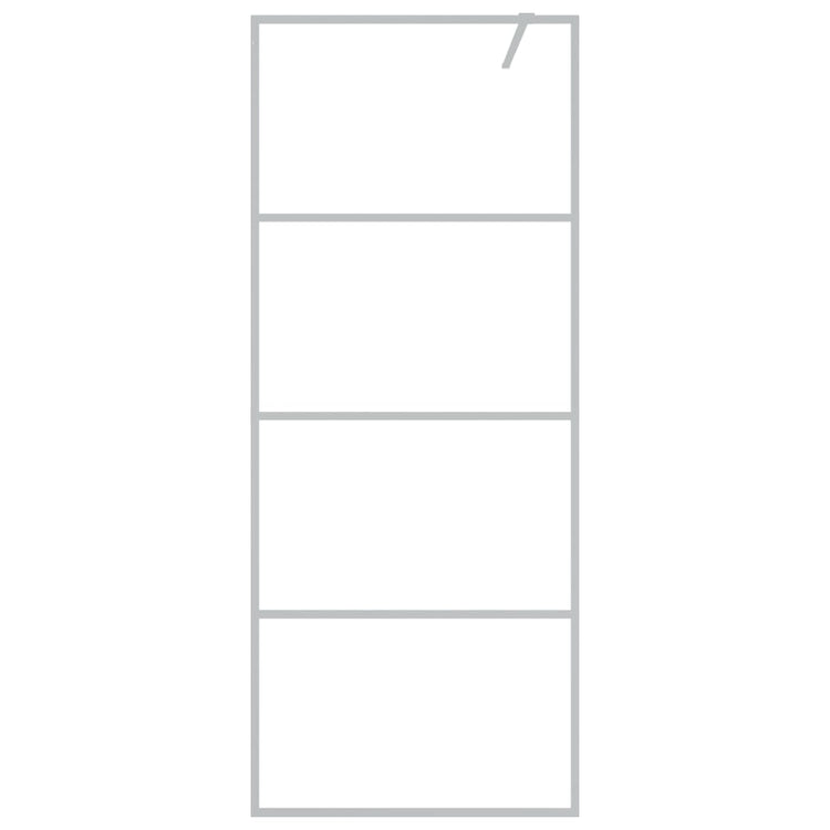 Vidaxl Walk-In Walking Wall 80x195 cm Transparent ESG Glass Silver Colored