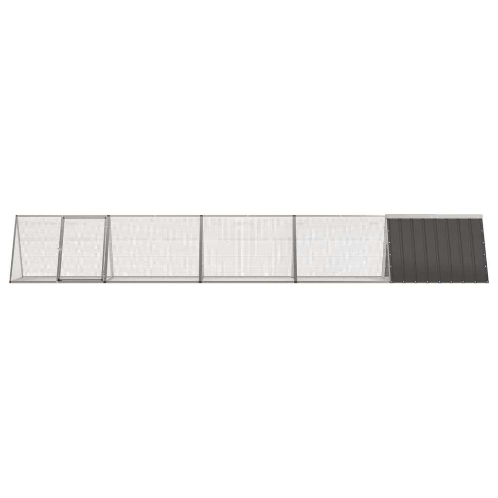 Clapier à lapin Vidaxxl 504,5x80,5x71 cm acier galvanisé anthracite