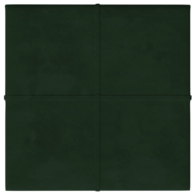 Panneaux muraux vidaxl 12 st 1,08 m² 30x30 cm Velvet vert foncé