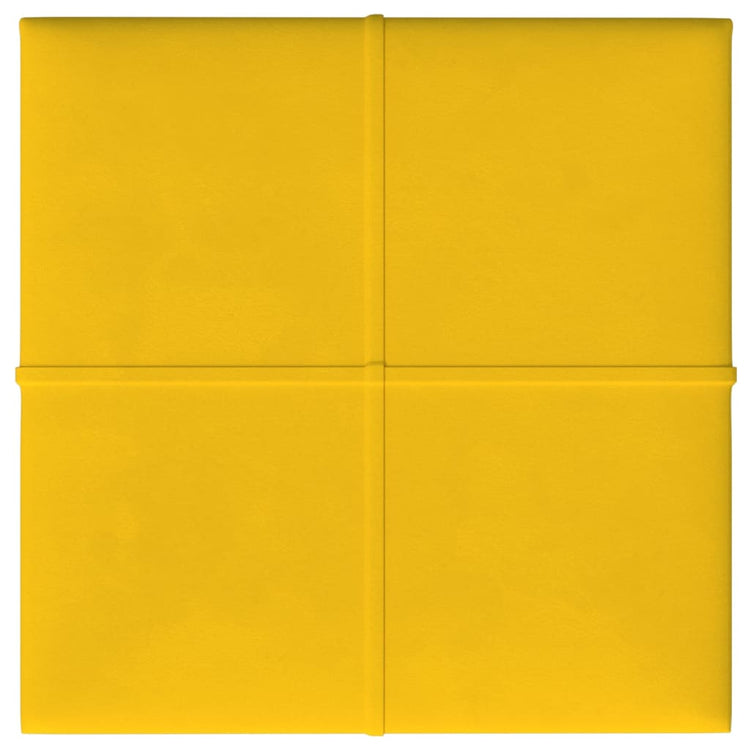 Panneaux muraux vidaxl 12 st 1,08 m² 30x30 cm en velours jaune