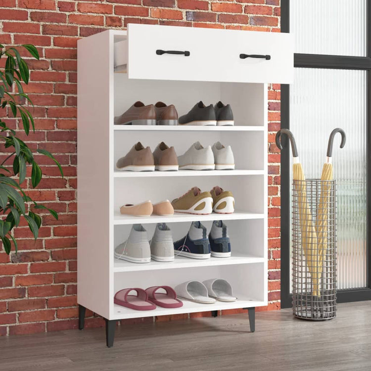 Armoire à chaussures Vidaxl 60x35x105 cm Bois de bois de propriété