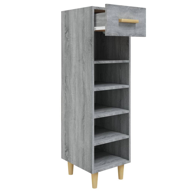 Armoire à chaussures vidaxl 30x35x105 cm en bois de bois de chêne de chêne gris sonoma