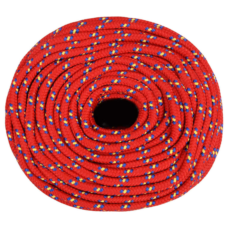 Corde de bateau vidaxl 10 mm 100 m de polypropylène rouge