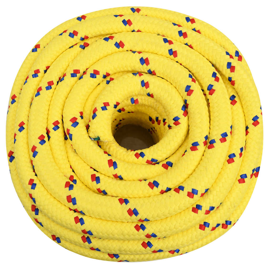 Corde de bateau vidaxl 20 mm 100 m en jaune en polypropylène