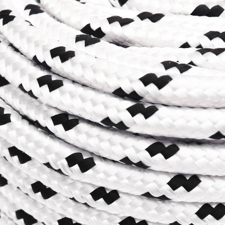 Corde de bateau vidaxl tressée 10 mmx25 m de polyester blanc