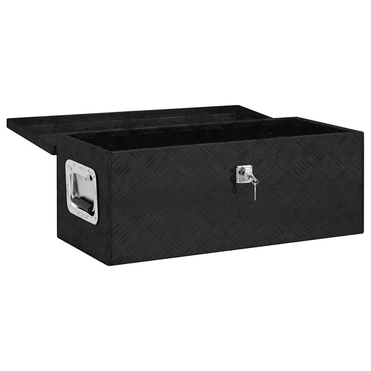Boîte de rangement Vidaxl 70x31x27 cm en aluminium noir