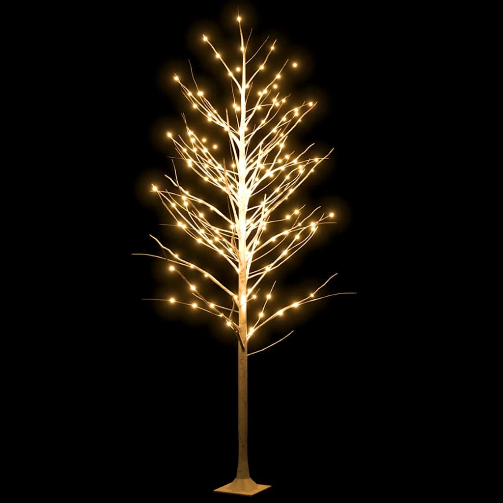 Vidaxl Berkenboom LED 240 LEDS blanc chaud 300 cm blanc