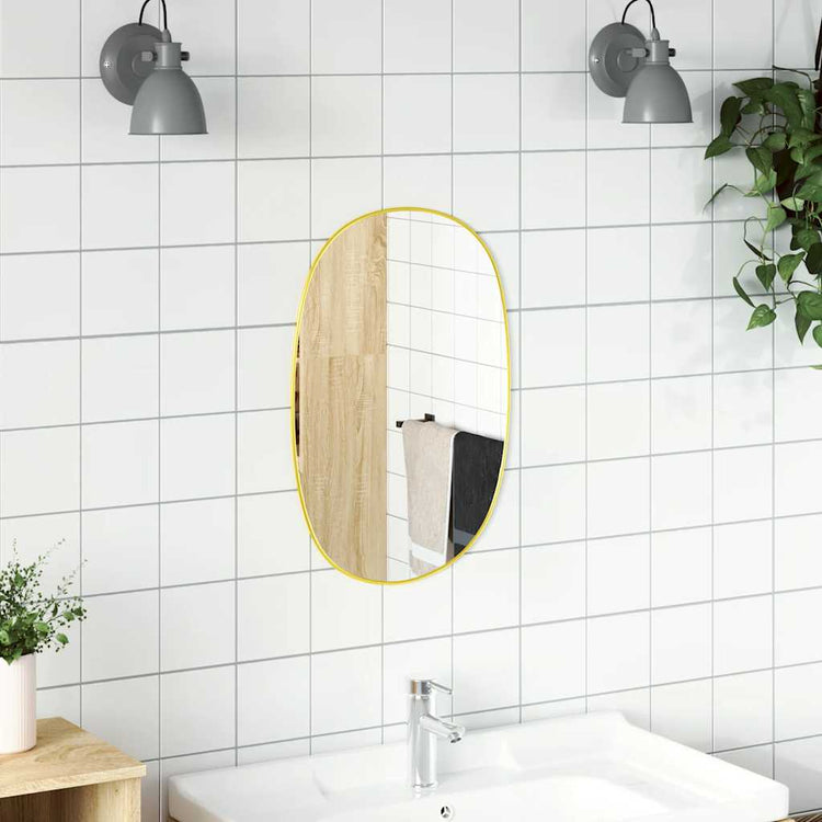 Miroir mural vidaxl 50x35 cm de couleur or