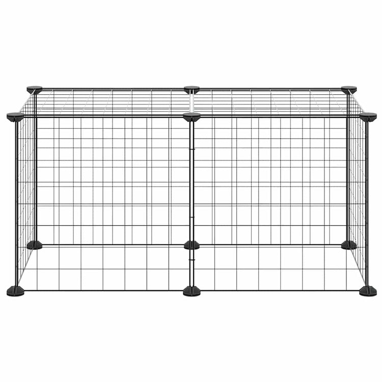 Cage Vidaxl pour animaux de compagnie avec 8 panneaux 35x35 cm en acier noir