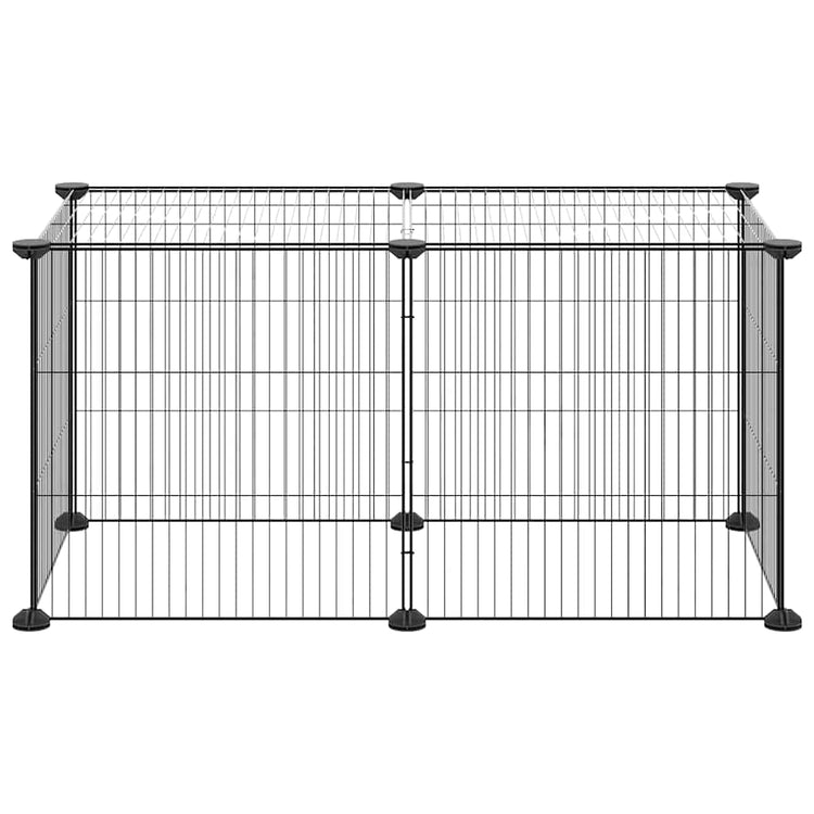 Cage Vidaxl pour animaux de compagnie avec 8 panneaux 35x35 cm en acier noir