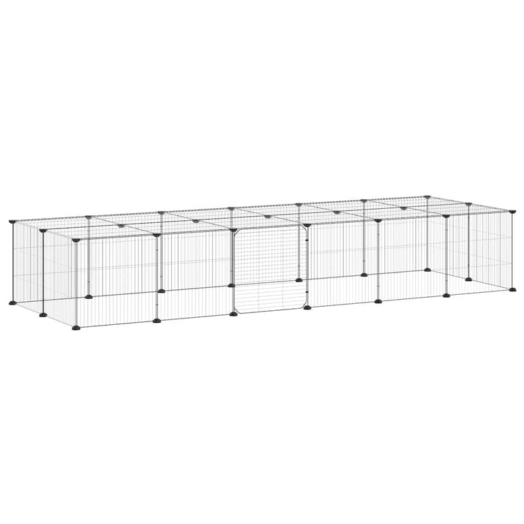 Vidaxl Petts Cage avec porte 28 panneaux 35x35 cm en acier noir