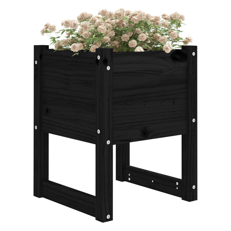 Vidaxl jardinière gros 40x40x52,5 cm de pin solide noir