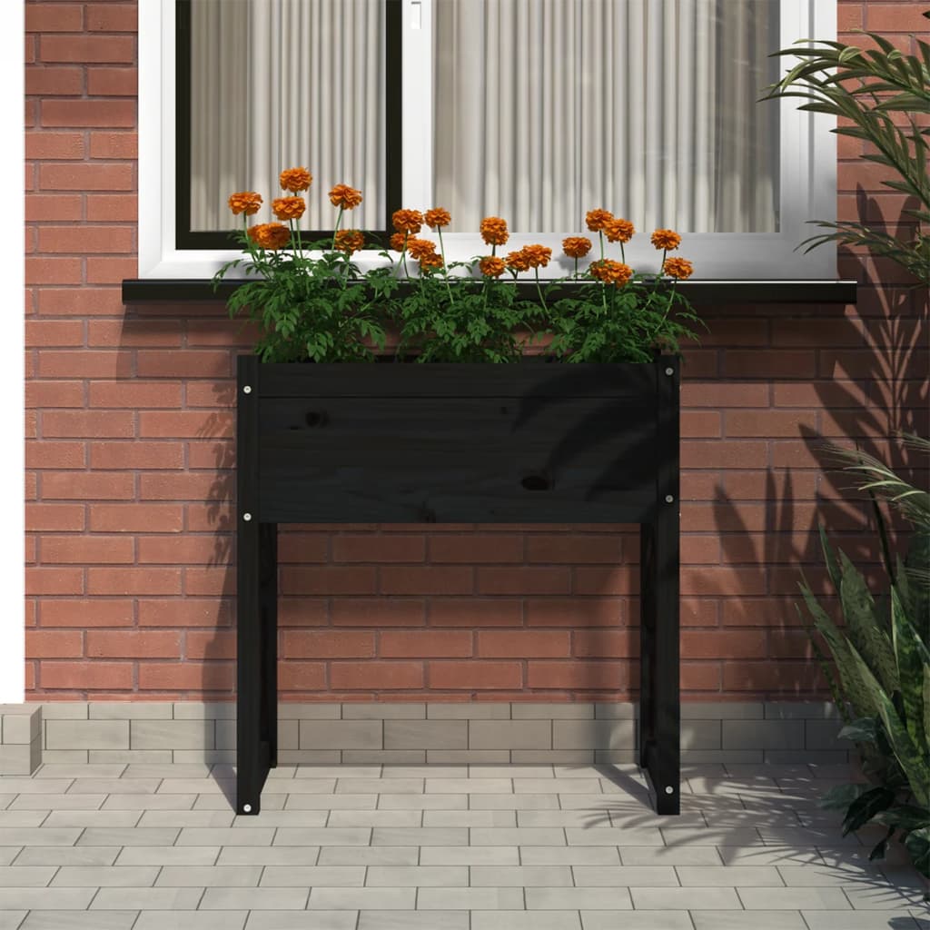Vidaxl Planning Box 78x40x81 cm Pine solide noir