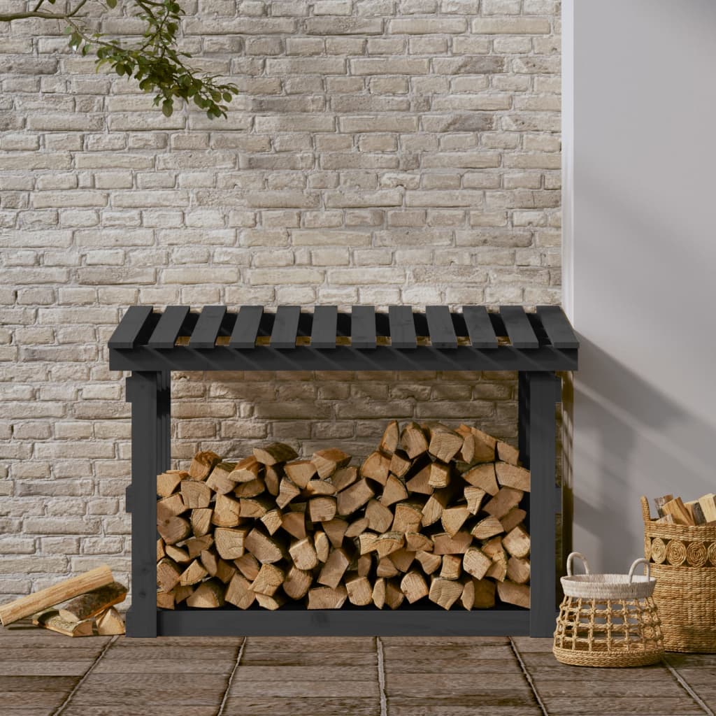 Vidaxl cheminée trek 108x64.5x77 cm en pin massif gris