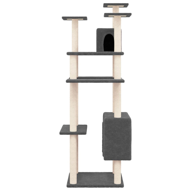 Vidaxl Cat Furniture avec Sisal Scratch Posts 162 cm Gris foncé