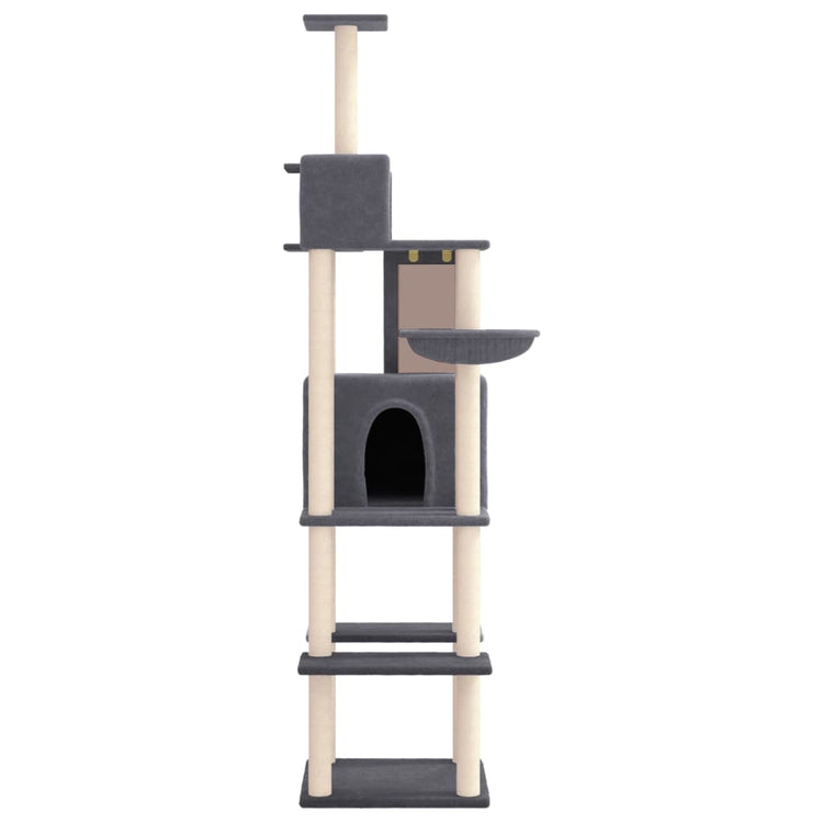 Vidaxl Cat Meubles avec Sisal Scratch Posts 201 cm Gris foncé