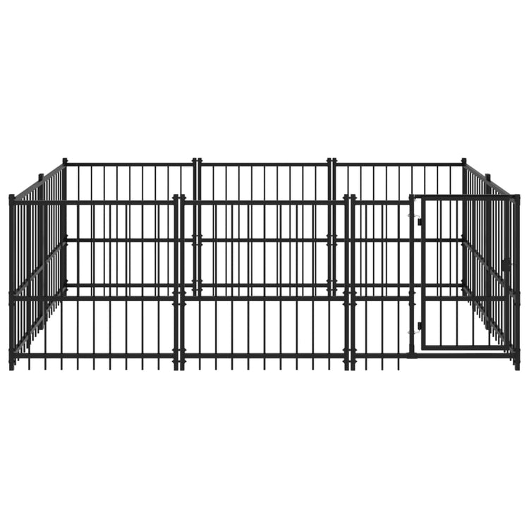 Vidaxl Dog Kennel pour l'extérieur de 5,63 m² en acier