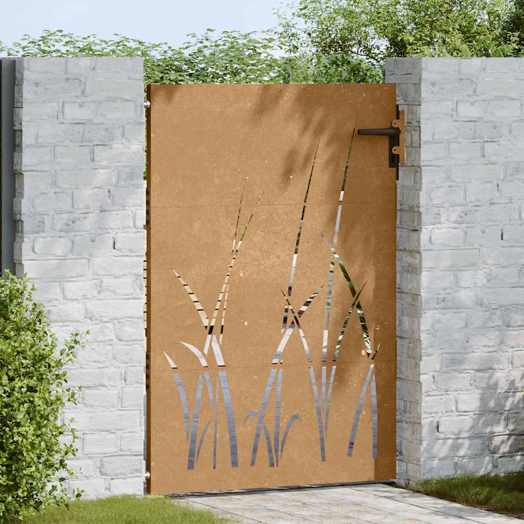 Vidaxl poort 85x125 cm conception d'herbe Cortenstaal