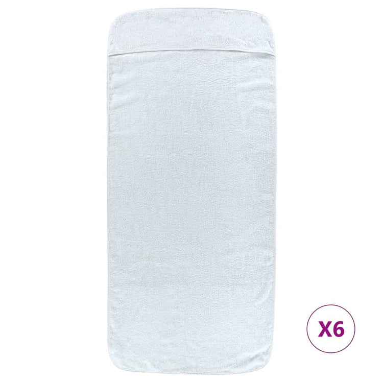 Serviettes à brin de vidaxl 6 pcs 400 g m² 60x135 cm tissu blanc