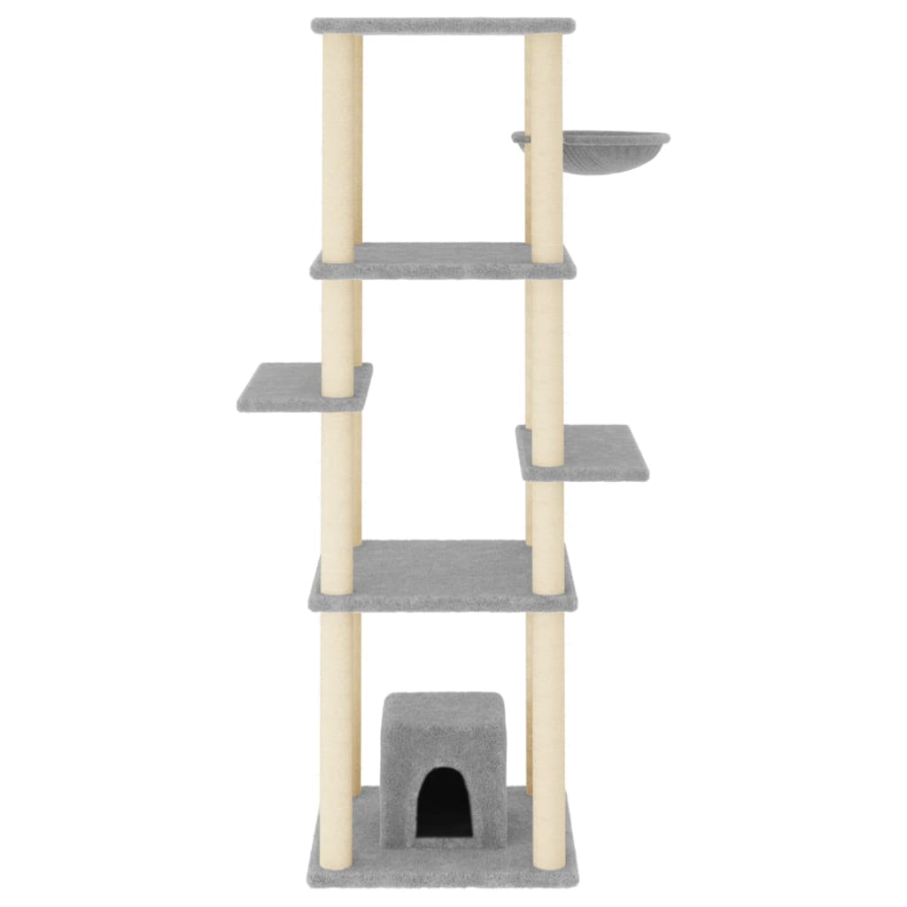 Vidaxl Cat Meubles avec Sisal Scratch Posts 154 cm Gris clair