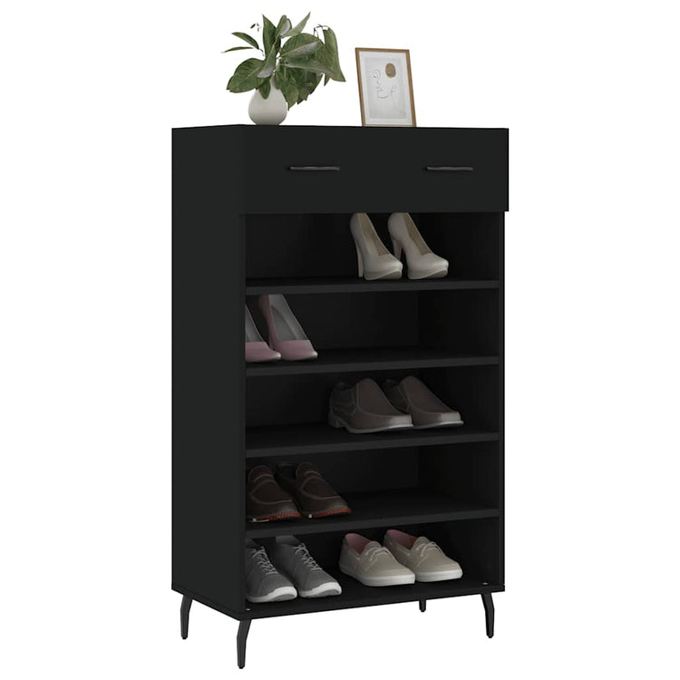 Vidaxx armoire à chaussures 60x35x105 cm bois fini noir