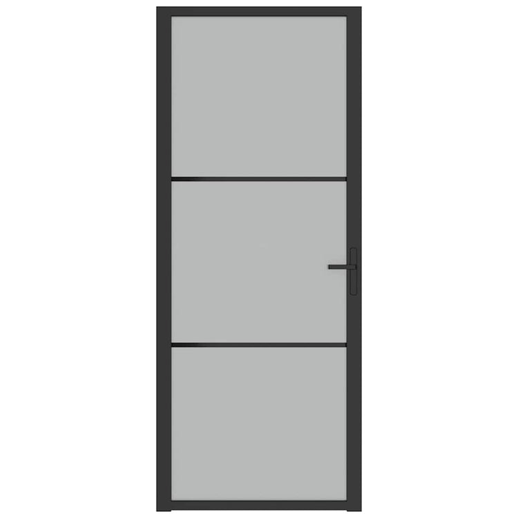 Vidaxl Porte intérieure 83x201,5 cm en verre Matt et en aluminium noir