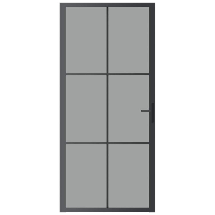 Vidaxl Porte intérieure 93x201.5 cm Verre ESG et noir en aluminium