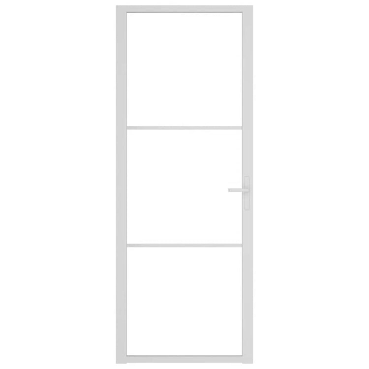 Vidaxl Porte intérieure 76x201.5 cm Verre ESG et aluminium blanc