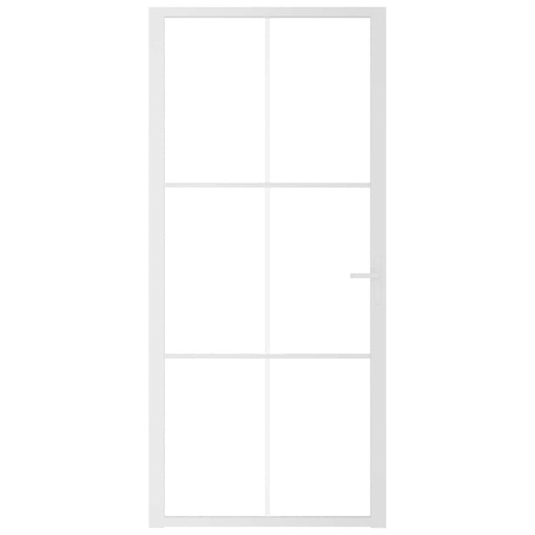 Vidaxl Porte intérieure 93x201.5 cm Verre ESG et aluminium blanc