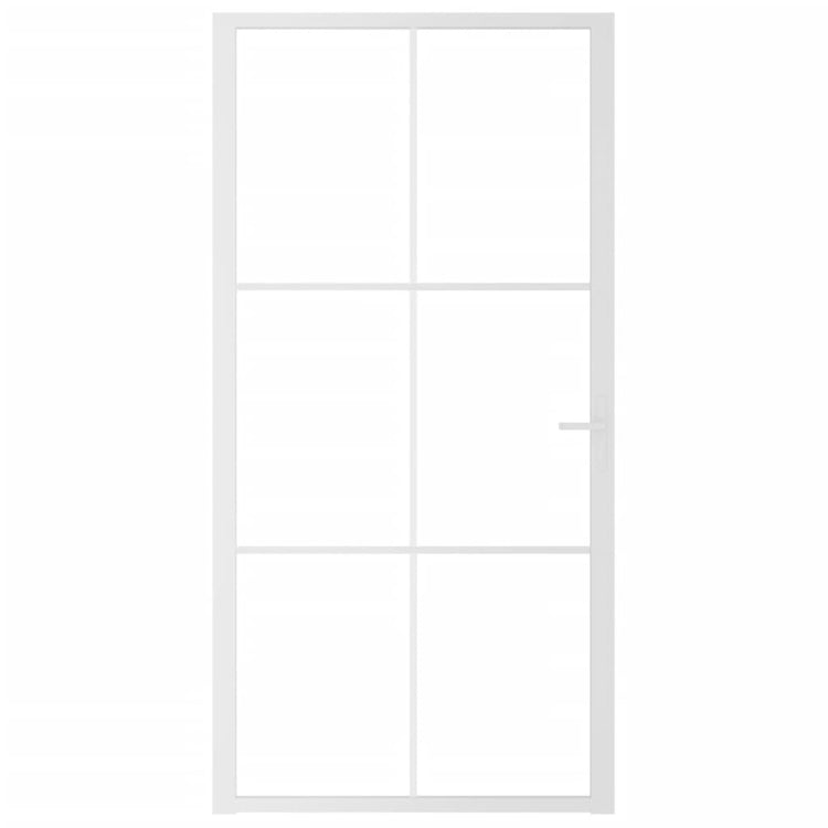 Vidaxl Porte intérieure 102.5x201,5 cm Verre ESG et aluminium blanc