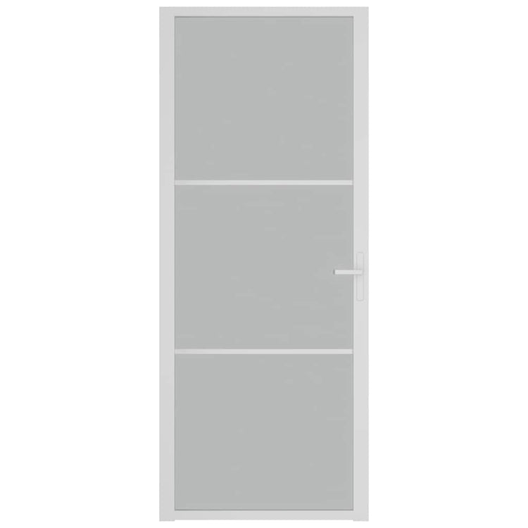 Vidaxl Porte intérieure 83x201.5 cm Verre Matt et aluminium blanc