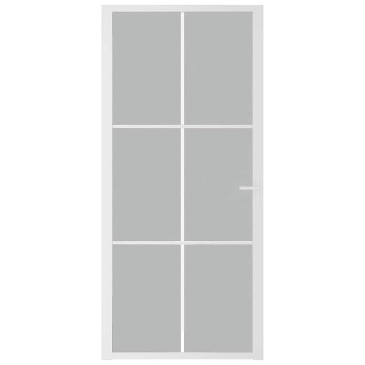 Vidaxl Porte intérieure 93x201.5 cm Verre Matt et aluminium blanc