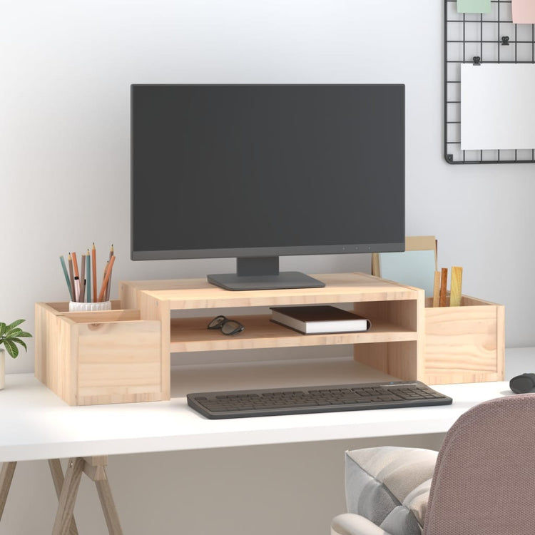 Vidaxxl support pour écran 70x27,5x15 cm bois de pin massif