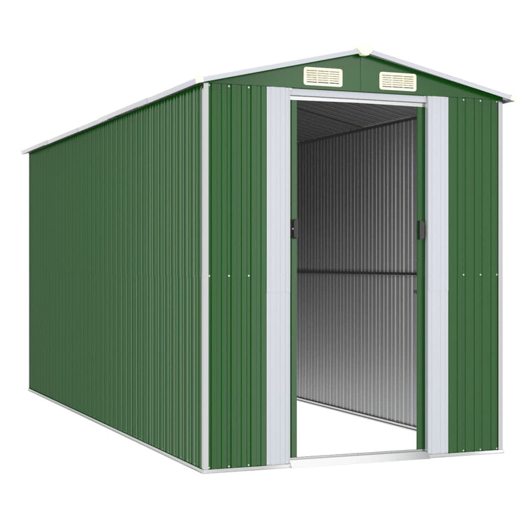 Vidaxl hangar de jardin 192x440x223 cm en acier galvanisé vert