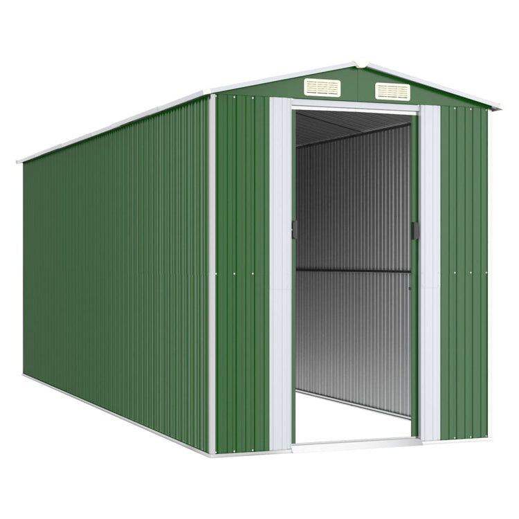 Vidaxl hangar de jardin 192x523x223 cm en acier galvanisé vert