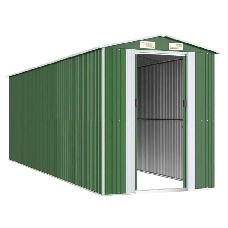 Vidaxl jardin hangar 192x606x223 cm en acier galvanisé vert