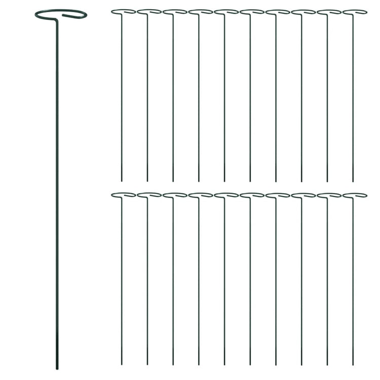 Vidaxl Plant Stakes 20 st 40 cm en acier vert foncé