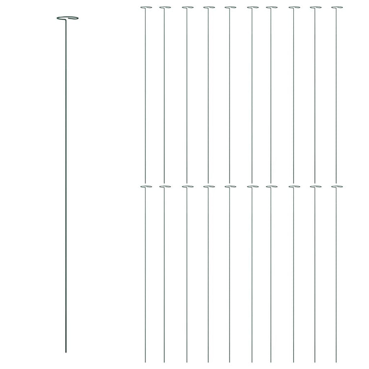 Vidaxl Plant Stakes 20 st 91 cm en acier vert foncé