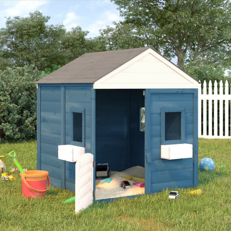Vidaxl speelhuis avec porte verrouillable et pots de fleurs
