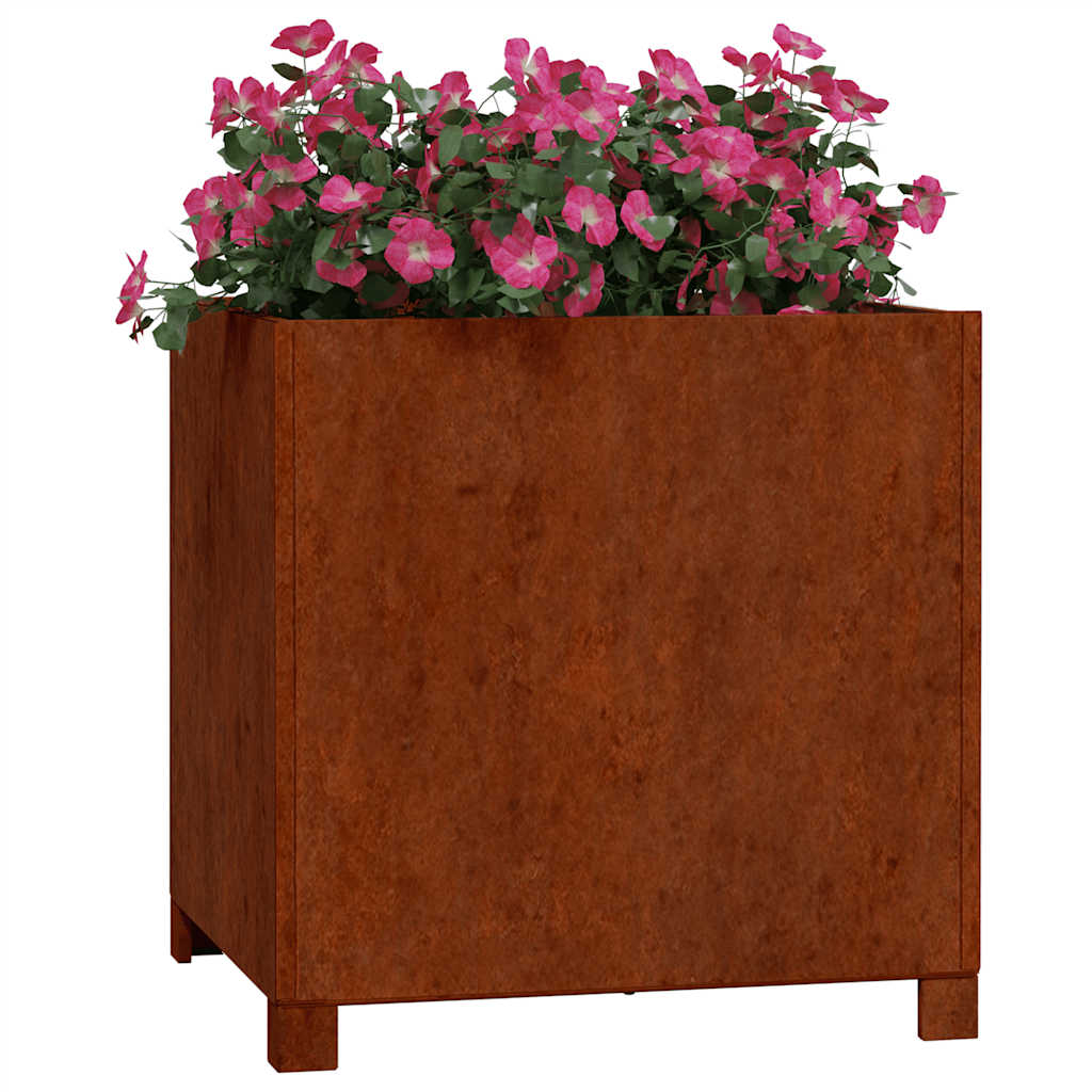 Jardinières vidaxl avec des jambes 2 St Rusty 49x47x50 cm Corten Steel