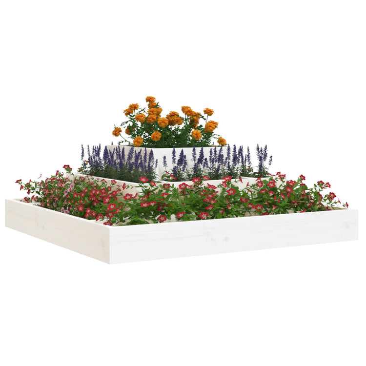 Boîte de planification Vidaxl 80x80x27 cm Pine solide blanc