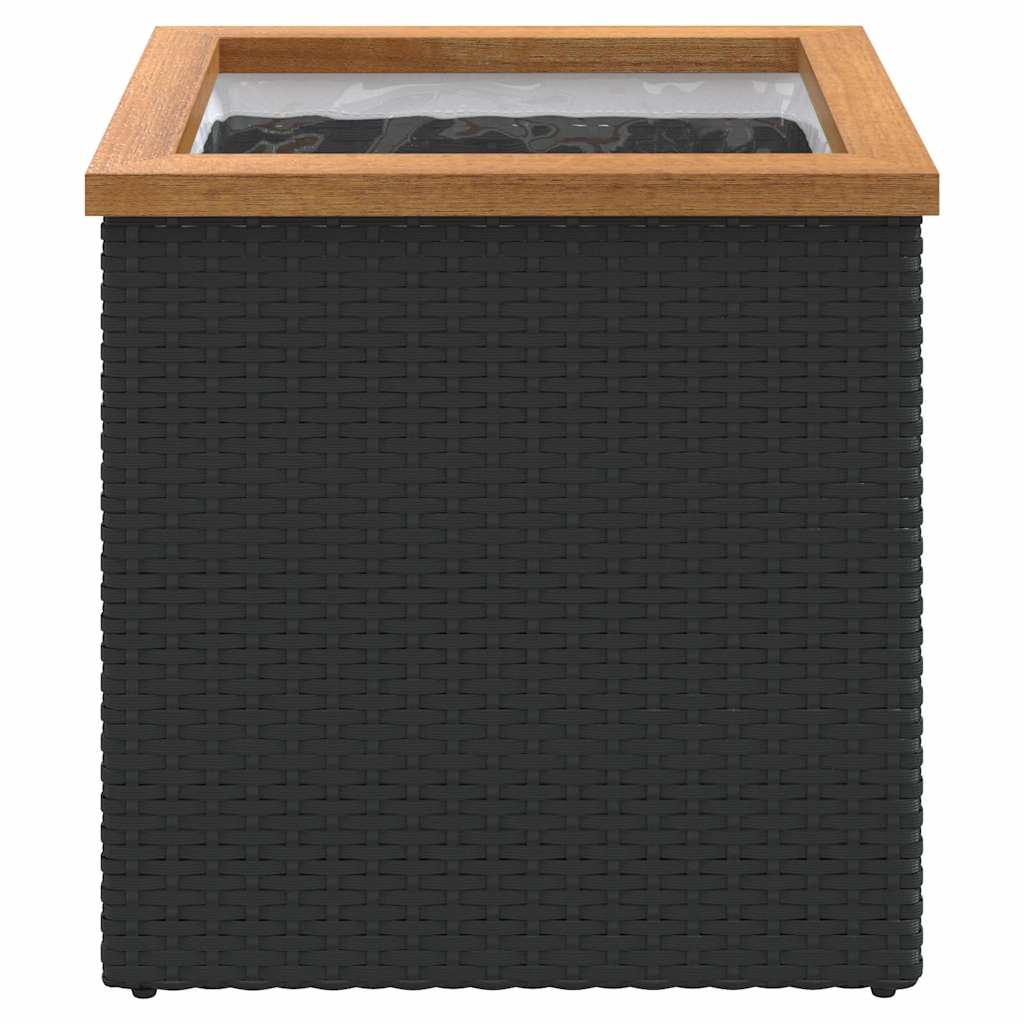 Boîte de planification Vidaxl 40x40x40 cm Poly Rattan Black