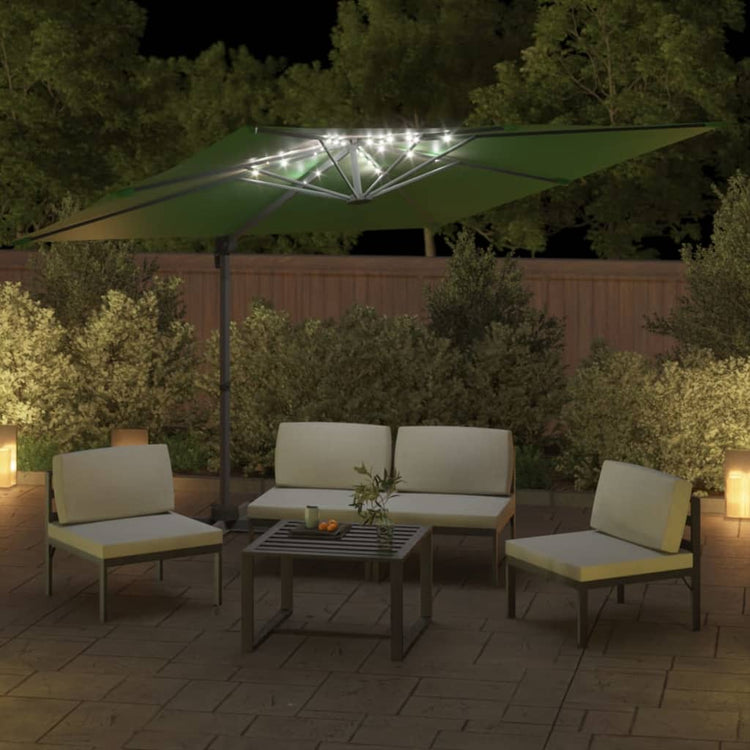 Vidaxl Parasol flottant avec éclairage LED 400x300 cm vert