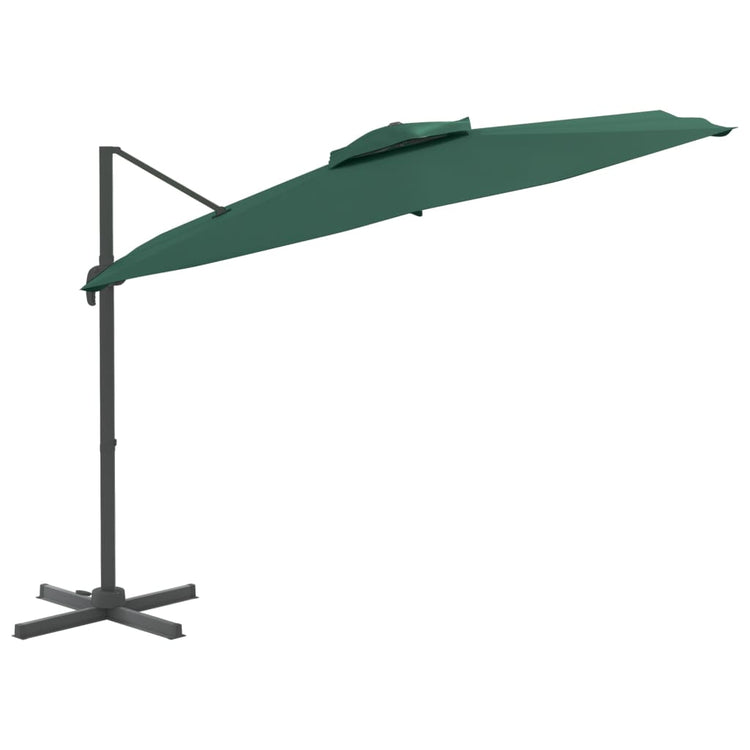 Vidaxl Parasol flottant avec toit double 300x300 cm vert