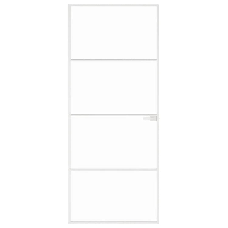 Vidaxl Porte intérieure 83x201,5 cm Verre durcie et aluminium blanc étroit