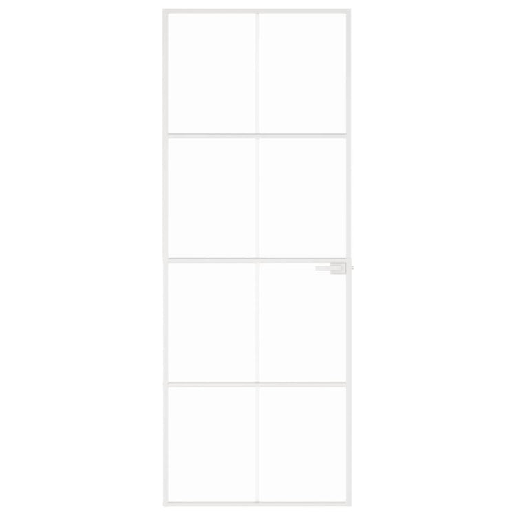 Vidaxl Porte intérieure 76x201,5 cm Verre durcie et aluminium blanc étroit