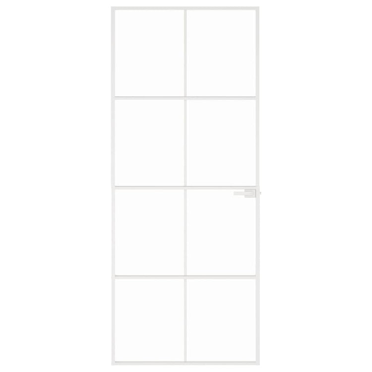 Vidaxx porte intérieure 83x201,5 cm verre trempé et aluminium étroit blanc