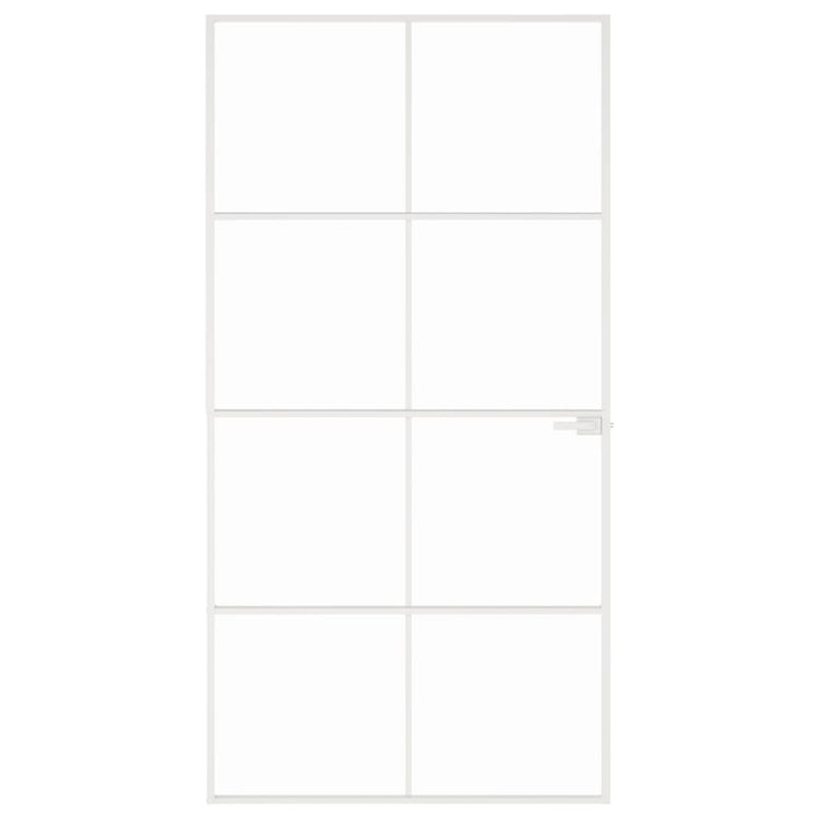Vidaxl Porte intérieure 102x201,5 cm Verre durcie et aluminium blanc étroit