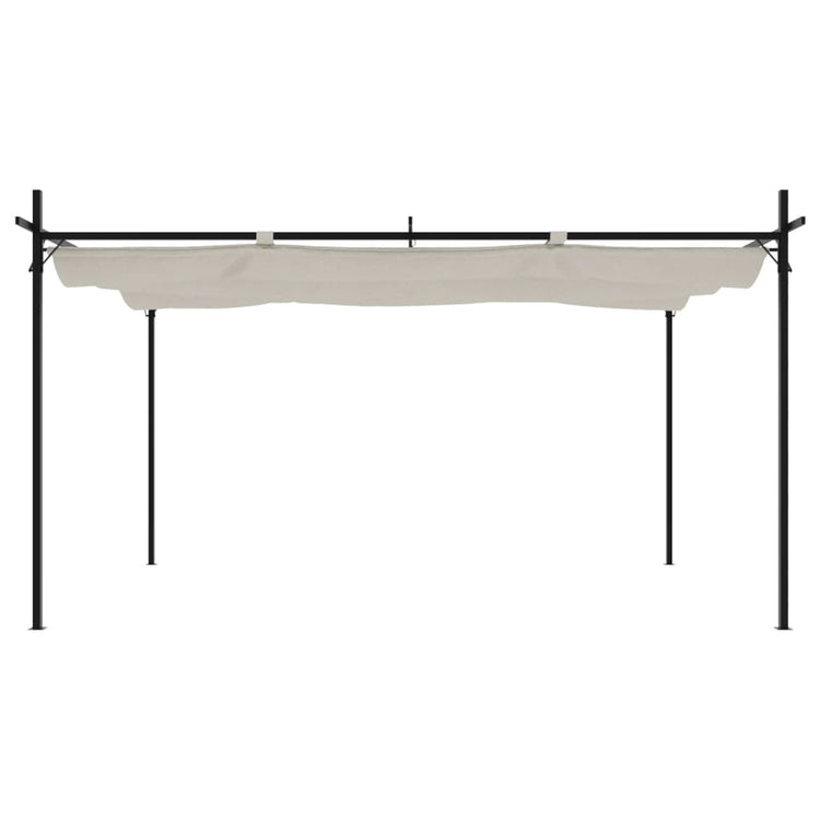 Pergola VidaXL avec toit rétractable 395x292x230 couleur crème
