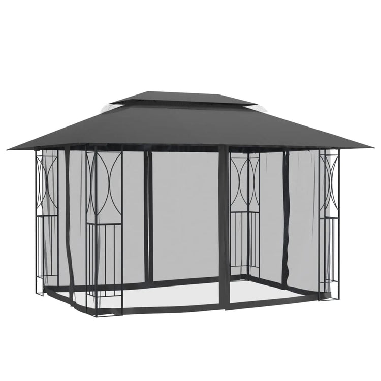 Arbor vidaxl avec parois latérales 400x300x270 cm anthracite en acier -colore